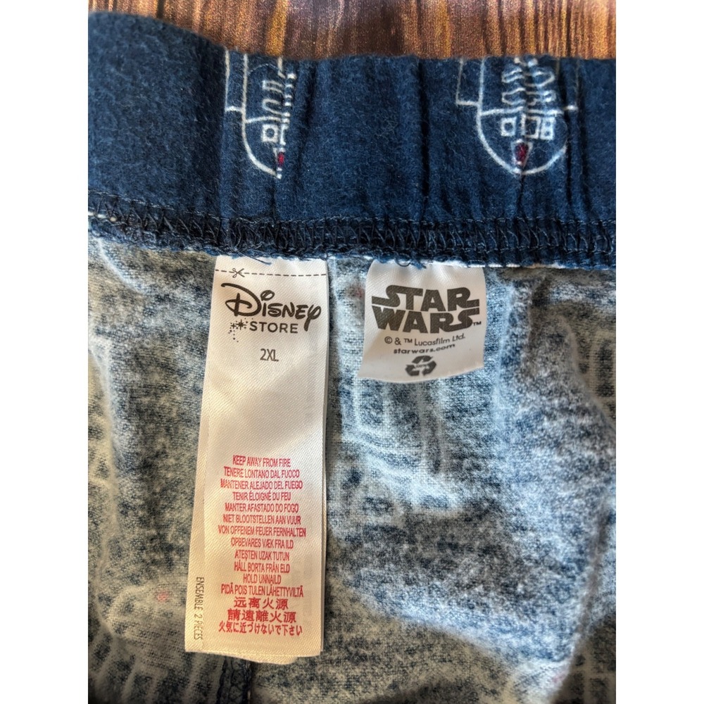 Star Wars Pajama Pants Mens 2XL Blue R2D2 Lounge Sleepwear Disney Store - Picture 8 of 11
